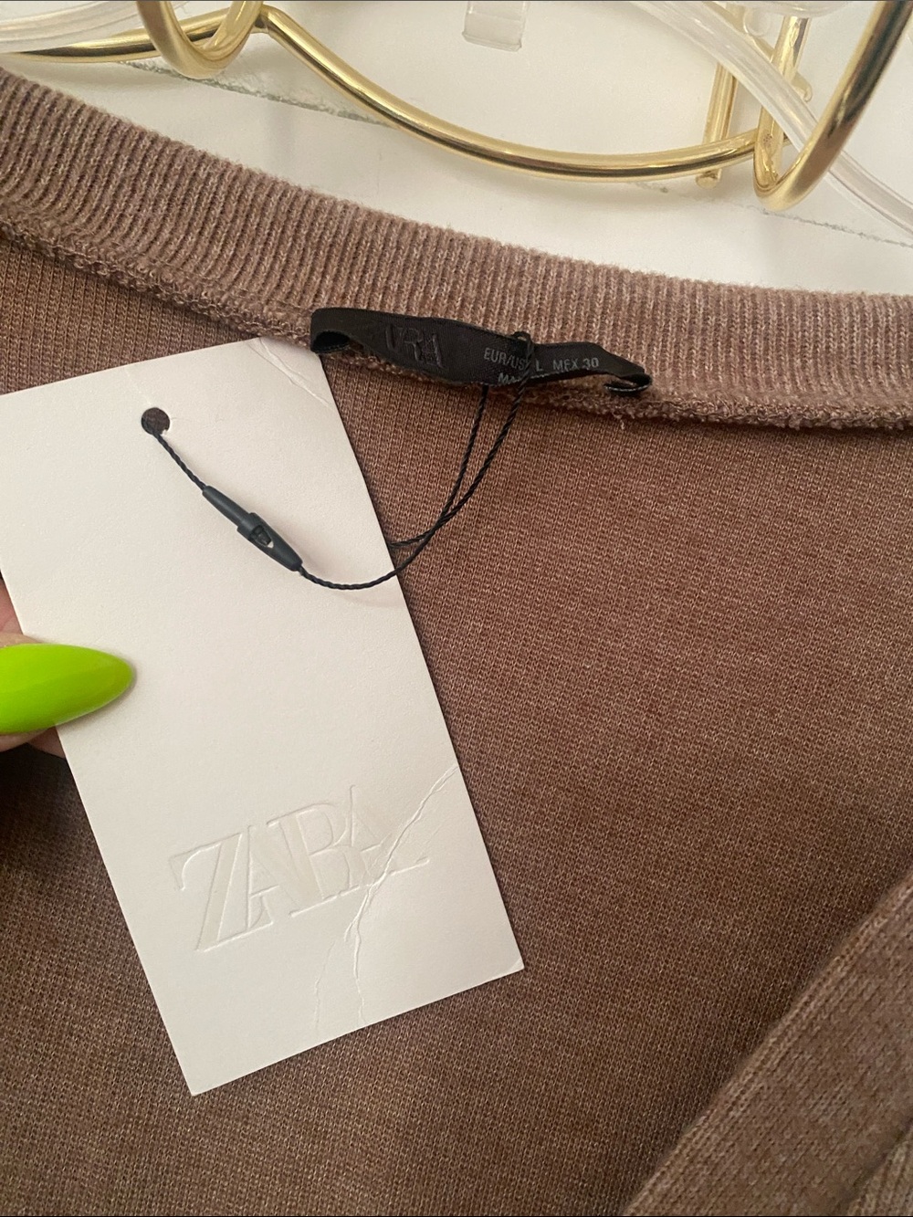 ZARA Brown Cardigan Sweater with Gold Buttons NWT! - Picture 5 of 6